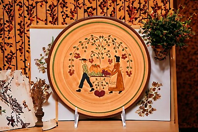 #ad Pennsbury Pottery Harvest Hanging Salad Plate Amish Thanksgiving Theme $14.87