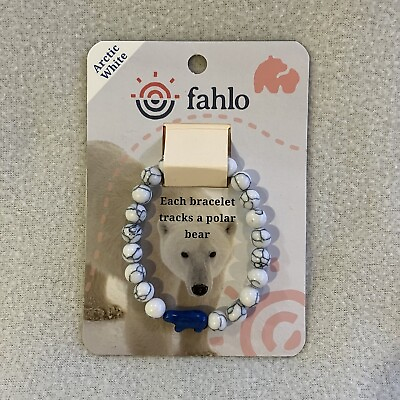 #ad Fahlo Bracelet Artic White Polar Bear Tracking On Phone Or Computer Brand New $10.98