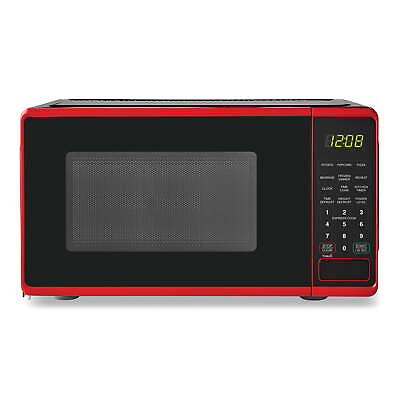 Mainstays 0.7 Cu ft Compact Countertop Microwave Oven Red $44.49