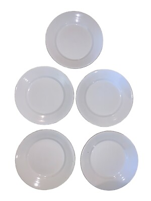 #ad Pottery Barn 11 3 4quot; Set 5 White Dinner Plates Handcrafted in Portugal HGG677 $59.99