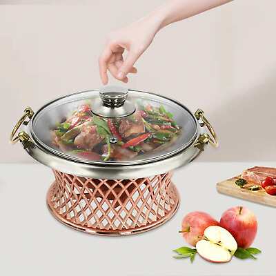 #ad Round Chafing Dish Buffet Set Hotels Banquets Food Warming Tray Stainless Steel $42.00