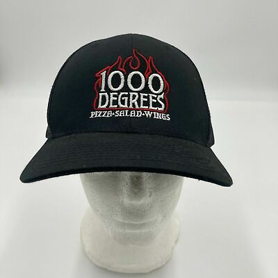 #ad 100 Degrees Pizza Salad Wings Restaurant Black Mesh Trucker Snapback Hat Cap $11.89