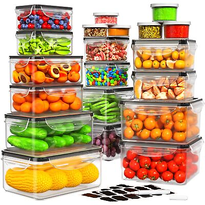 #ad 40 PCS Food Storage Containers with Lids Airtight 100% Leakproof Plastic Mea... $31.14