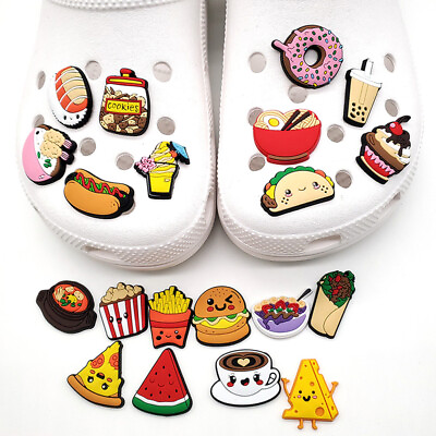 4PCS Shoe Charms Fast Food Kids Compatible Fries Coffee Ice cream Donut $4.23