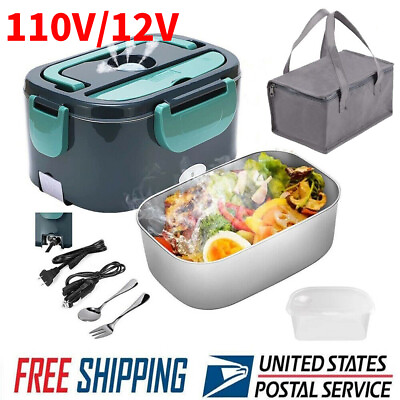 #ad 110V Electric Heating Lunch Box Portable for Car Office Food Warmer Container US $26.99