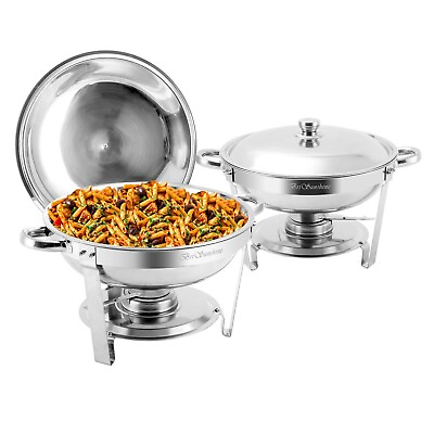 #ad 2 Packs 4QT Chafing Dish Buffet Set Stainless Steel Buffet Servers and Warme... $97.92