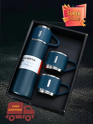 Thermos Coffee Travel Mug Stainless Steel Vacuum Flask Double Layer Gift Set $13.40