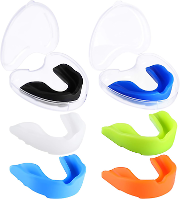 #ad 6 Pieces Sports Mouth Guard for Kids Athletic Mouthguard for Boxing Football Ho $19.00