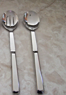 #ad 2 Bakers amp; Chefs Stainless Cooking Spoons : 1 Solid Serving amp; 1 Slotted $25.00