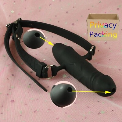 Open Mouth Gag Silicone Hollow Drool Double Headed Oral BDSM Adults Plug Bondage $16.89