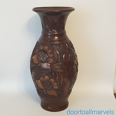 #ad VTG KOROND Hand Carved Ceramic Vase Signed Transylvania Pottery Rustic 11.5quot; $43.61