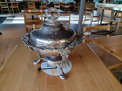#ad Rare Silver Baroque by Wallace Warming Chafing Dish Stand Heating Pot Antique $229.99