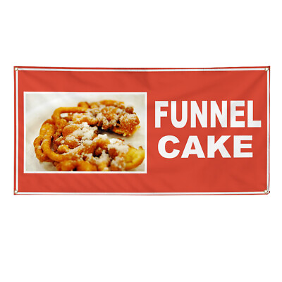 Vinyl Banner Multiple Sizes Funnel Cake Food and Drink Restaurant and Food $149.99