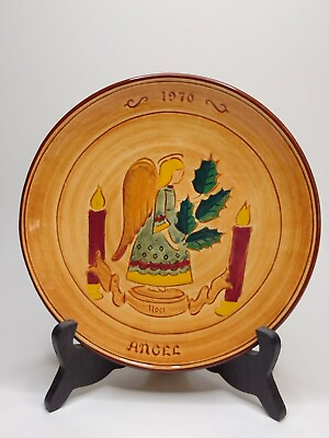 Vintage 1970 Pennsbury Pottery Christmas Angel Yuletide Plate First Edition $16.88
