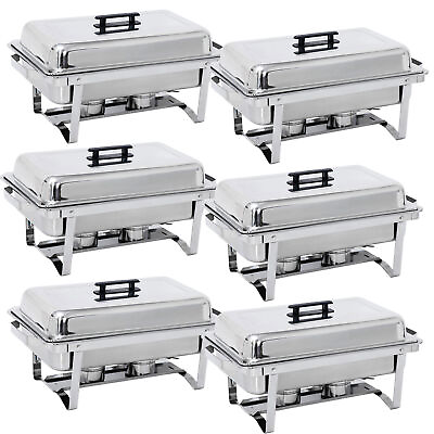 #ad 6 PCS 8QT Chafing Dish High Grade Stainless Steel Chafer Complete Food Wamer $161.58