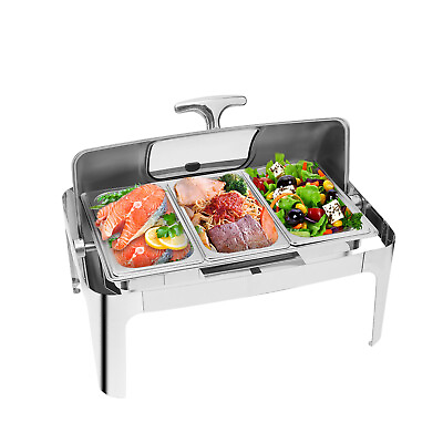 Roll Top Chafing Dish Buffet Set Full Size Tray Buffet for Kitchen Restaurant $165.00