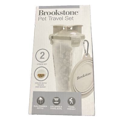 Pet Food Portable Travel Set With Food Water Bottle amp; Collapsible Food Bowl $13.00