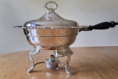 #ad ONEIDA vintage Georgian Scroll 2 qt silverplate chafing dish very good condition $25.00