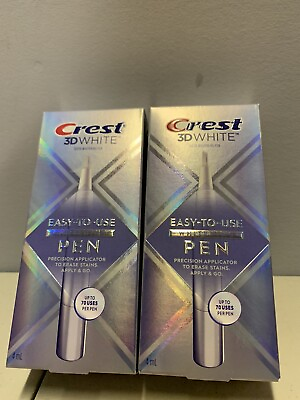 #ad 2X NEW IN BOX Crest 3D White EASY TO USE Whitening Pen UP TO 70 USES PER PEN $24.99
