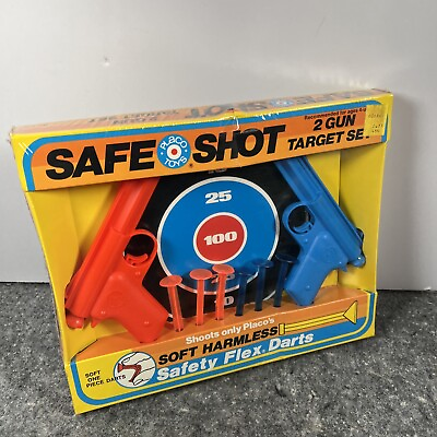 #ad Placo Toys Safe Shot 2 Gun Target Set Soft Safety Flex 6 Darts 1980 NEW SEALED $60.00