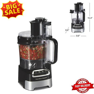 450W 10 Cup Stack Snap Electric Food Processor Vegetable Chopper Stainless Steel $43.99