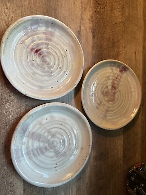 Studio pottery plates signed Anne 96 $38.00