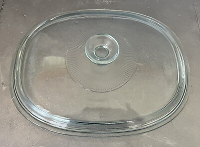 Corning Ware Replacement Lid DC 1.5C 17 Oval Pyrex Blue Tint Ribbed 11quot;x 8.5quot; $7.69