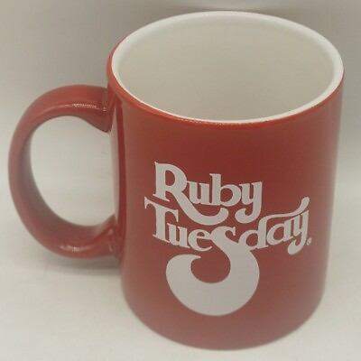 #ad Ruby Tuesday Red Ceramic Coffee Mug Tea Cup Restaurant Chain Logo $13.58