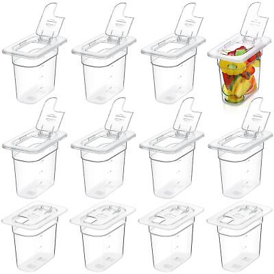 #ad 12 Pack 1 9 Size 6#x27;#x27; Deep Polycarbonate Food Pan with Lid Clear Stackable Pla... $65.05