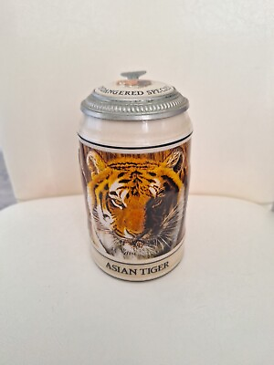 #ad #ad CS126 Anheuser Busch stein 1990 Asian Tiger Endangered Species #2 $19.99