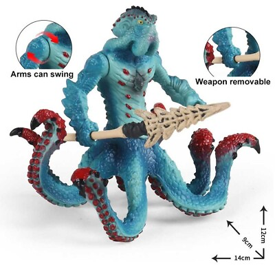 #ad #ad Ocean Monster Warrior Statue Model PVC Ice Demon Man Toys Crab Octopus Ornament. $90.89