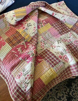 #ad #ad Pottery Barn King Queen Patchwork Quilt Reversible Rare $105.00