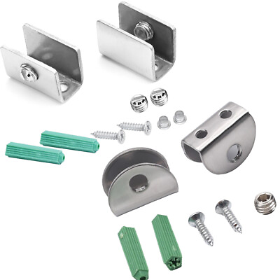 2 4 10 pcs Glass Shelf Brackets Adjustable Stainless Steel Clamp Clip Holder US $6.66