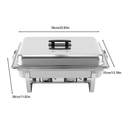 #ad #ad Stainless Steel Catering Chafer Chafing Dish Set Buffet Party Food Warmer NEW $49.88