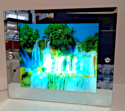 VTG Mirror Wall Art Waterfall Picture w Sound Motion amp; Light Electric Adjustable $95.00