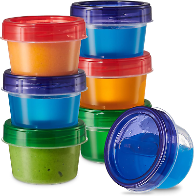 #ad 24Pack Elegant 4oz Baby Food Container Freezer Safe Color Twist Lids BPA Free $16.90