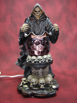 Electric Aroma Oil Warmer 3 Way Touch Gothic Grim Reaper Skeleton Design $41.99
