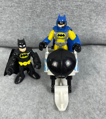 Imaginext DC Super Friends Batman Artic Snowmobile Figure Fisher Price lot comic $12.99
