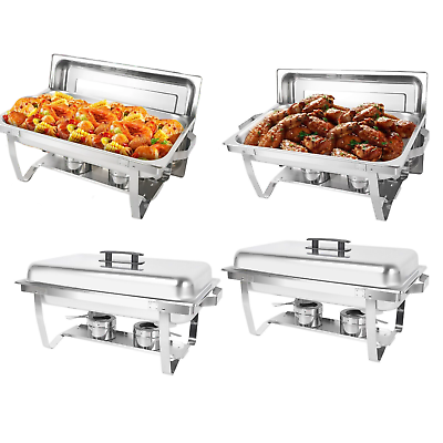 #ad 4Set Chafing Dish Buffet Set Stainless Steel Food Warmer Chafer 8QT For Catering $94.99