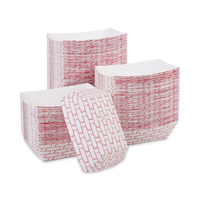 1 lbs. Capacity Paper Food Baskets Red White 1000 Carton $34.24