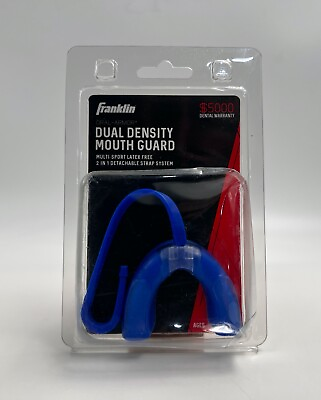 #ad #ad Franklin Dual Density Strapped Mouth Guard Multi Sport Adult Ages 11 Blue $8.95