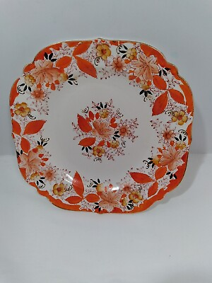 Royal Trico Nagoya Japan Orange Floral Bread Dessert Plate 7x7 $4.99