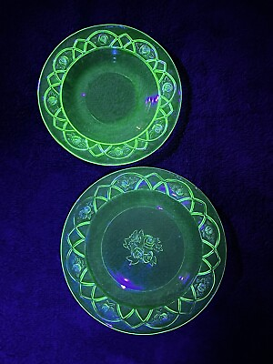#ad Federal Glass “Rosemary” Pattern Salad Plates $48.00