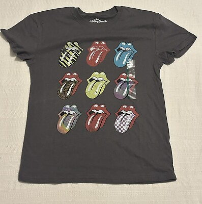 Rolling Stones Womens Shirt M Gray Mouth Adult $18.88