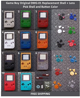 Nintendo Game Boy Original DMG 01 Replacement ShellLens Pick Shell ButtonColor $16.99
