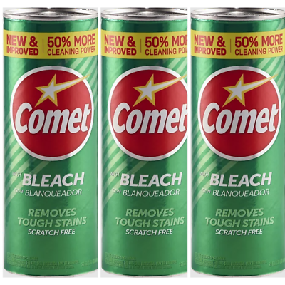 #ad 3 pack Comet Lemon Fresh Cleaner With Bleach Kitchen Bathroom Cleaner 21 oz $17.99