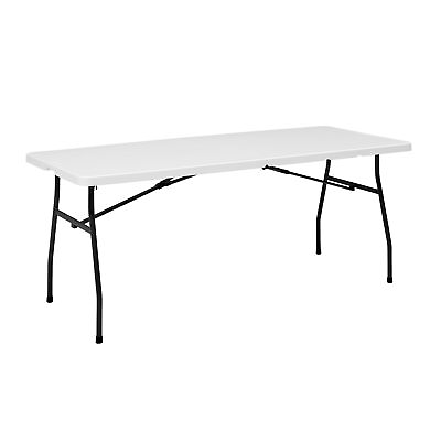 Mainstays 6 Foot Fold in Half Table Indoor Outdoor Picnic Camping White Granite $45.99