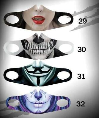 3D Vampire Z undead UV PM JAck Skeleton T V fun Mouth Mask adult teen Face Cover $3.15