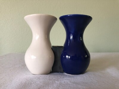 Vintage MagPots Vase Pair by John Blossom Pottery for Fridge Cubicle RV Office $19.96