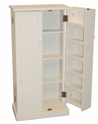 White Wooden Kitchen Pantry Cabinet Storage Organizer Food Cupboard Shelves Door $208.90